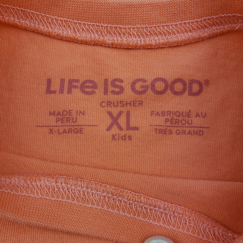 Life is Good coral flower XL girls short sleeve tshirt - Picture 3 of 9